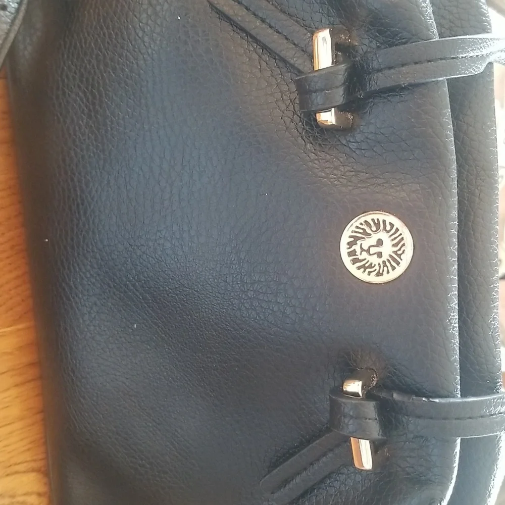 Anne Klein black 3 ajustable long strap & double handled purse - Picture 8 of 10